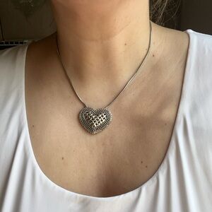 Brighton Lattice Love Silver Heart Pendant Necklace